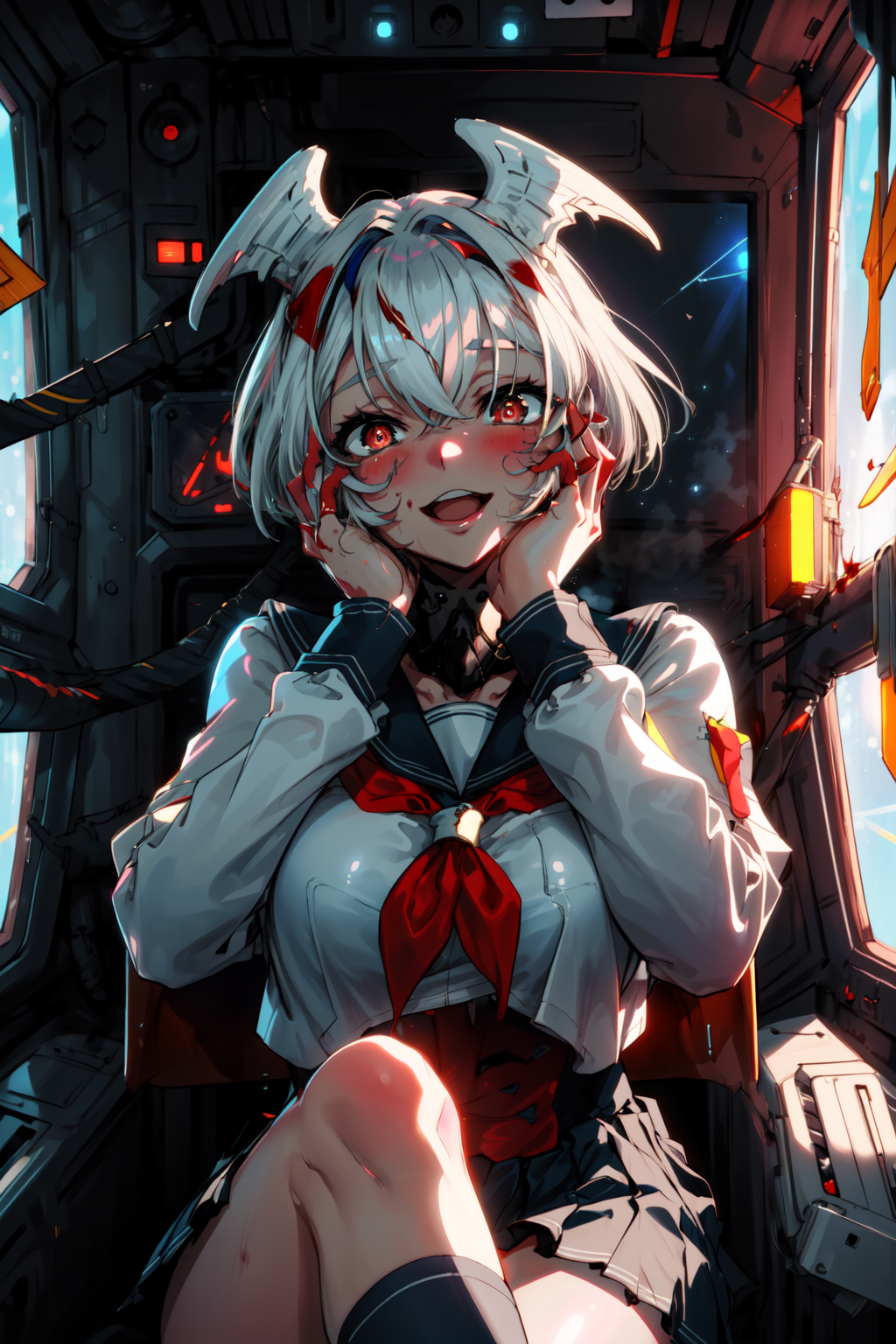 00470-2232820924-masterpiece,best quality,1girl,Garuda,white hair,red eyes,((school uniform)),large breasts,wide hips,thick thighs,sitting,blood.png